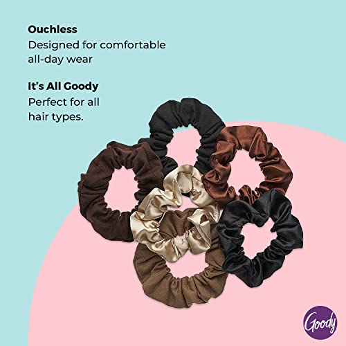 GOODY Hair Ouchless Painfree Women's Hair Scrunchie, Black, 8 Count