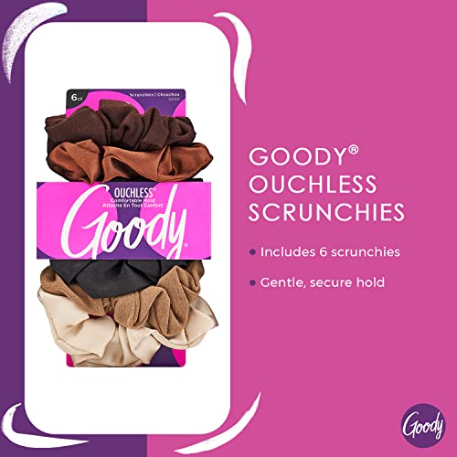 GOODY Hair Ouchless Painfree Women's Hair Scrunchie, Black, 8 Count