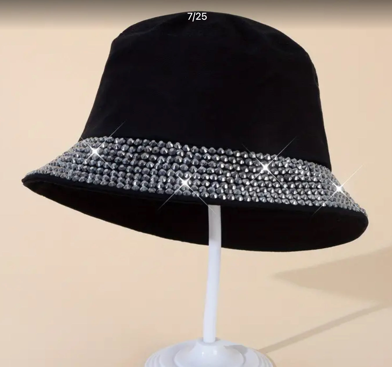 Rhinestone Black Hat