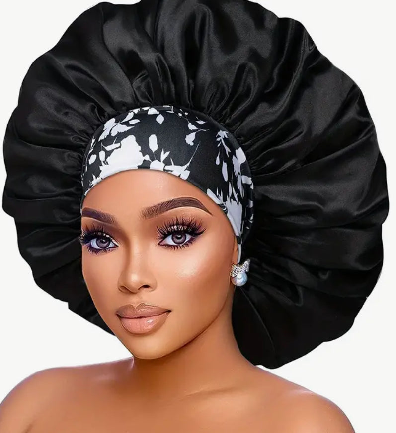 Silky Satin Designer Hair Bonnet