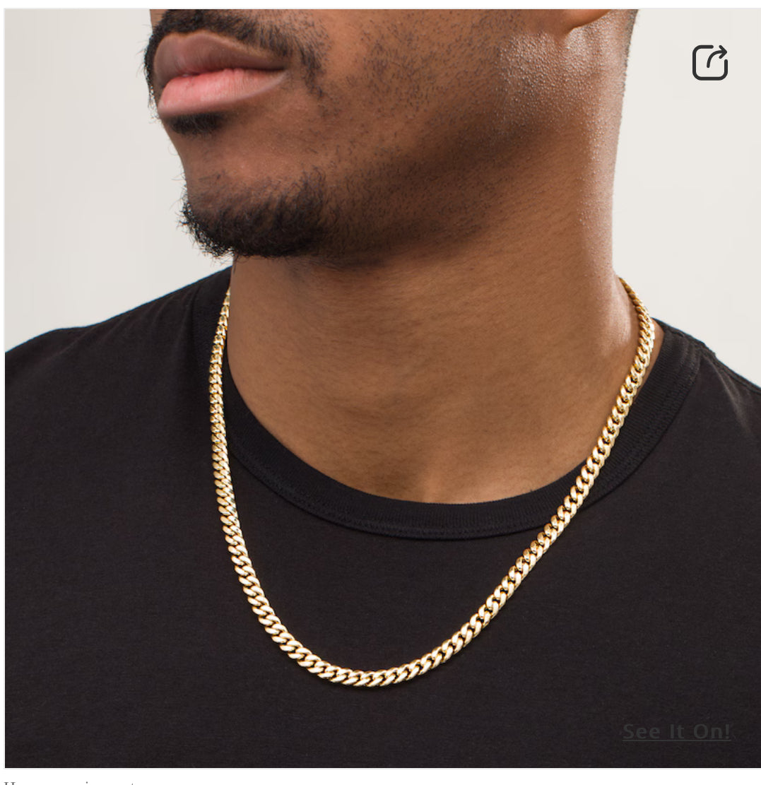 Men Italian Chain Link Necklace