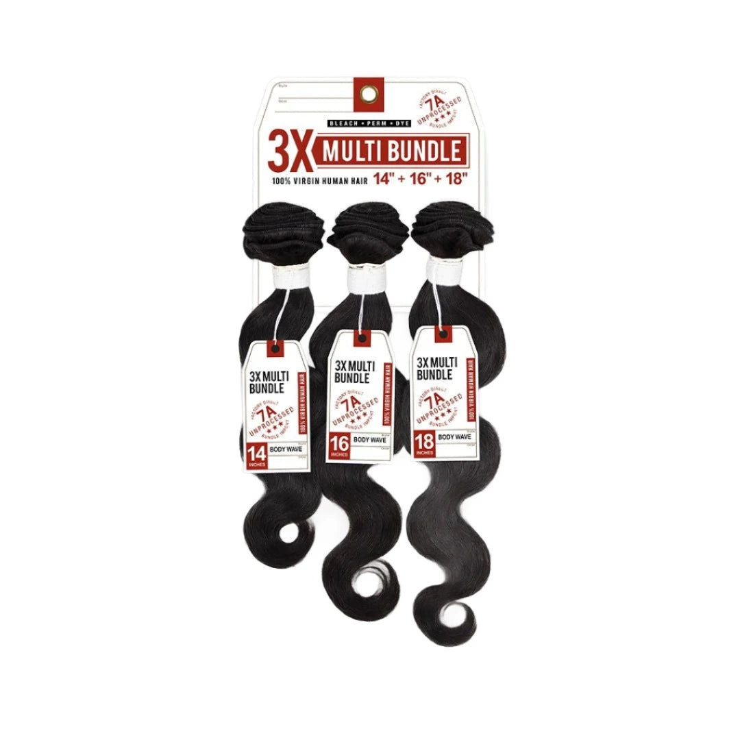 3X Multi Bundle 7A Unprocessed Natural Black