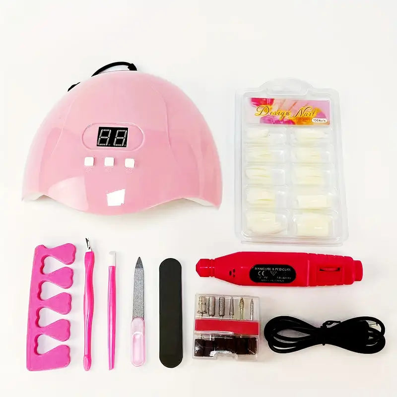 UV GelNail Lamp Kit w/ Drill, nails, and more