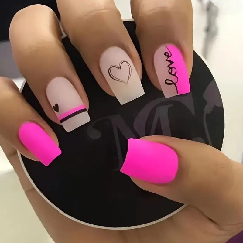 Nails Matte Medium Square -/Pink Love