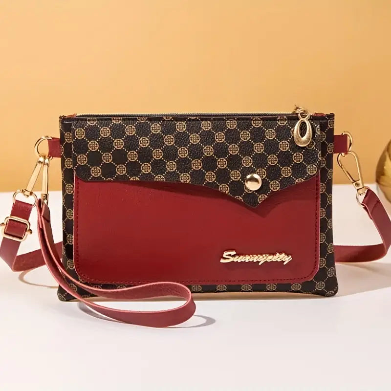 Vintage Pattern Handbag For Women, Multifunctional Cell Phone Bag With Wristband