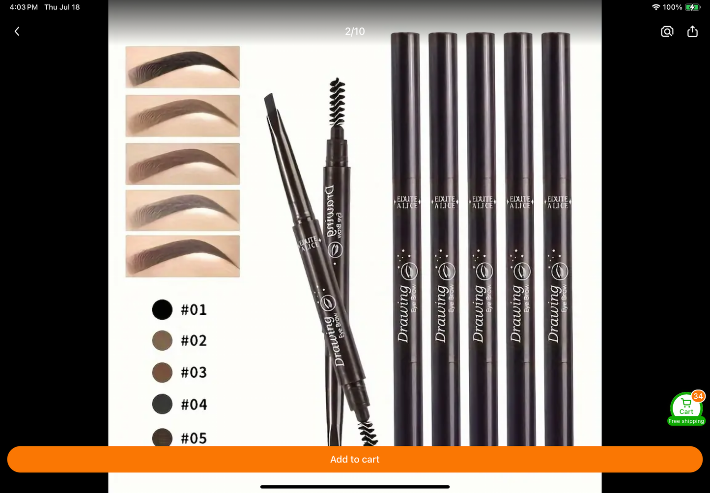 Drawing Double-Headed Eyebrow Pencil