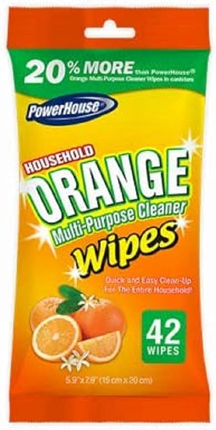 Powerhouse 94067-3 Multi-purpose Wipes, 42 Count, Orange