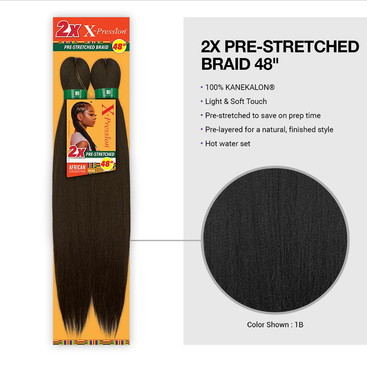 48” Outreach Pre-Stretched Barbados Hair- Sale