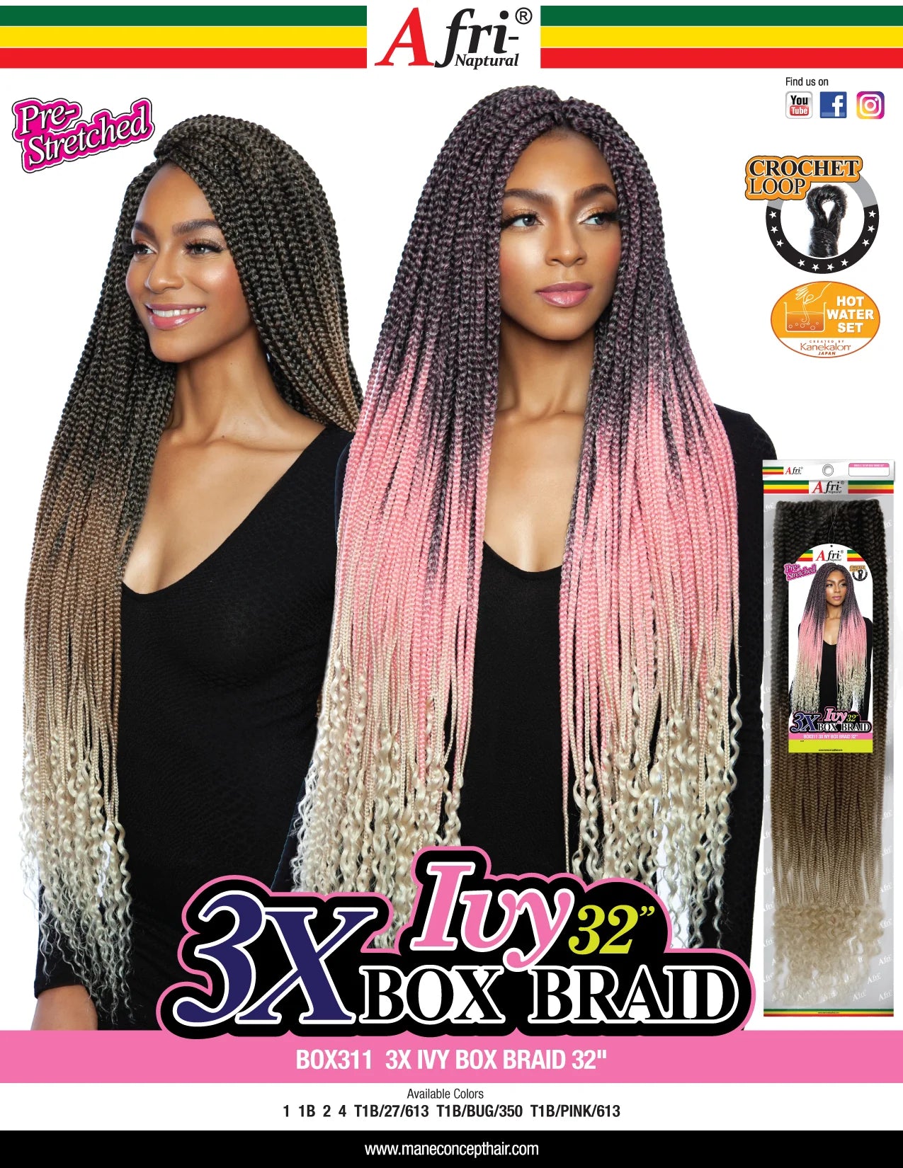 Afri Ivy Box Braid 3x-32”