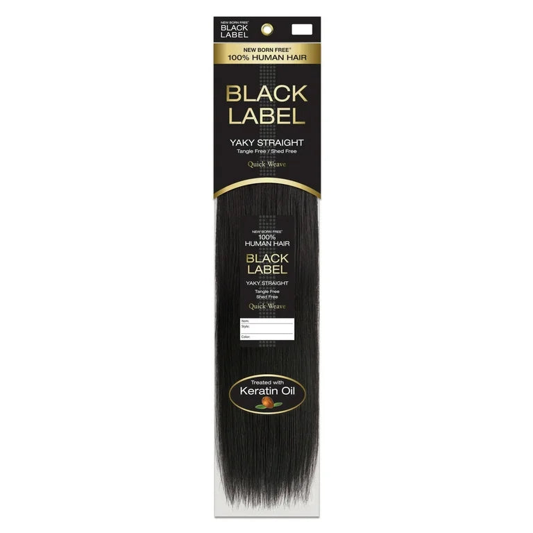 Black Label Yaki Straight 100% Human Hair 12”