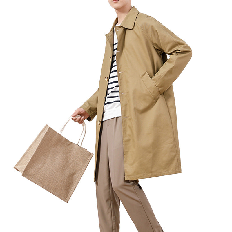 Men's Single-Breasted Trench Coat