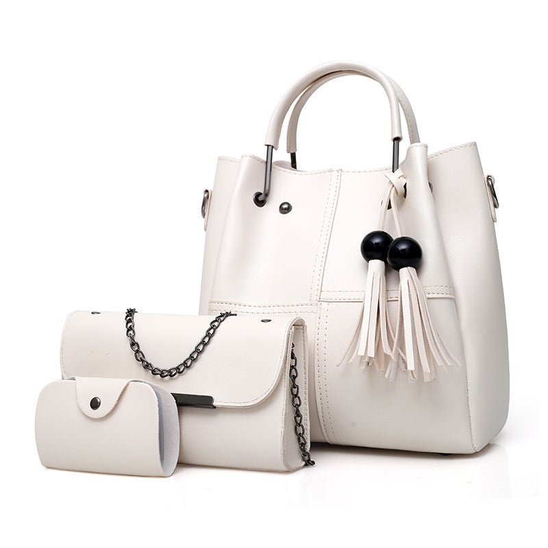 Single shoulder Messenger bag ladies three-piece tassels mother bag