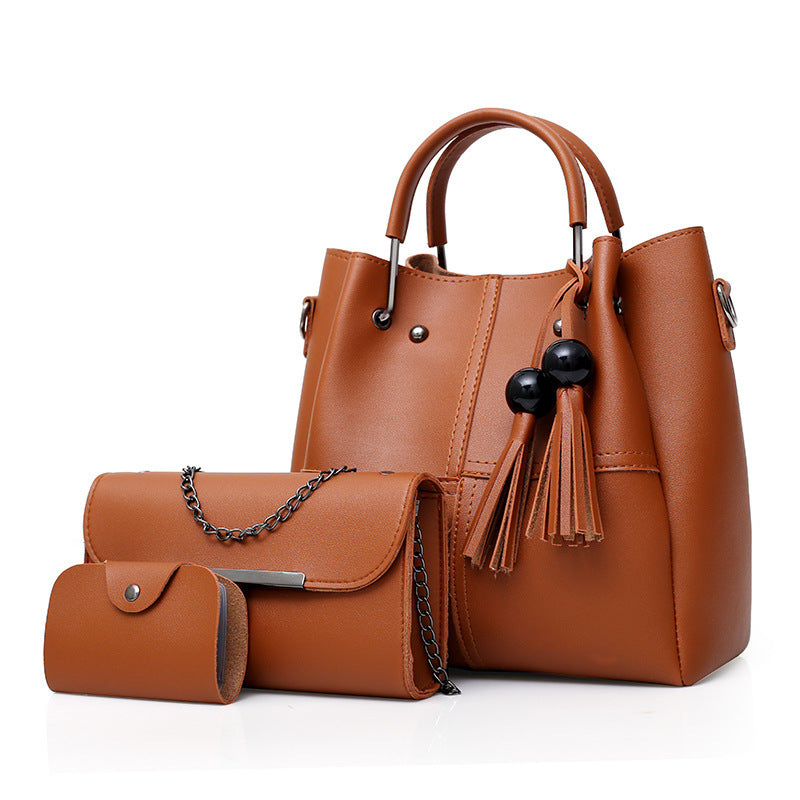 Single shoulder Messenger bag ladies three-piece tassels mother bag