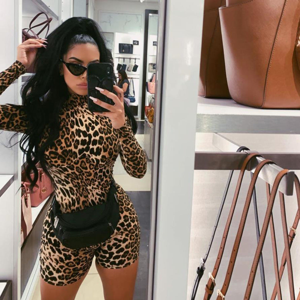 Leopard High Neck Jumpsuit