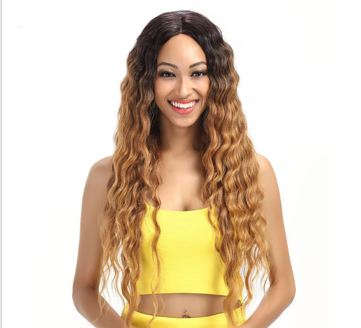 Luxurious Long hair wavy 1B/30 Synthetic silk wigs