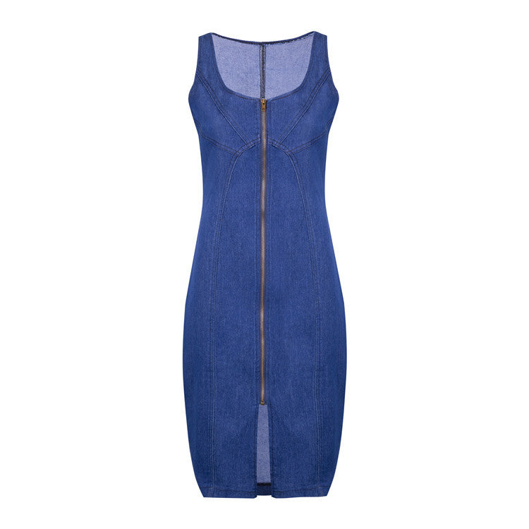 Tank Denim Dress w/ Zipper