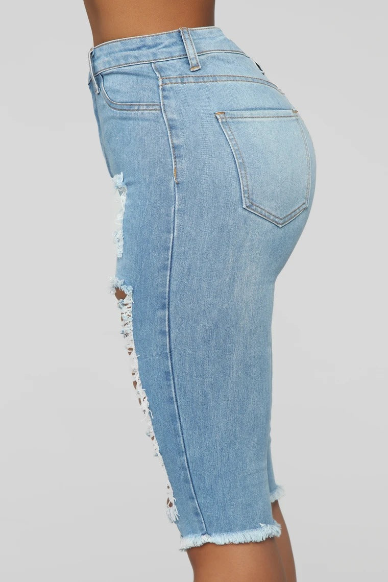 Bermuda Ripped Denim Shorts