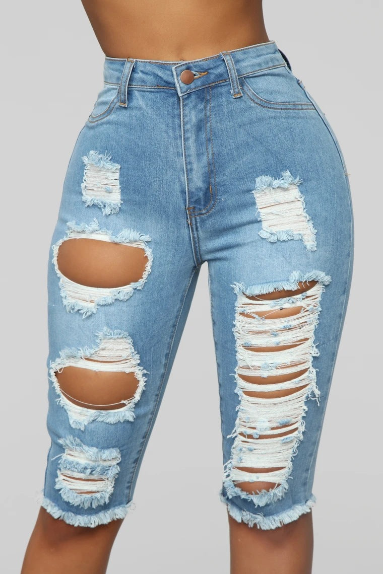 Bermuda Ripped Denim Shorts