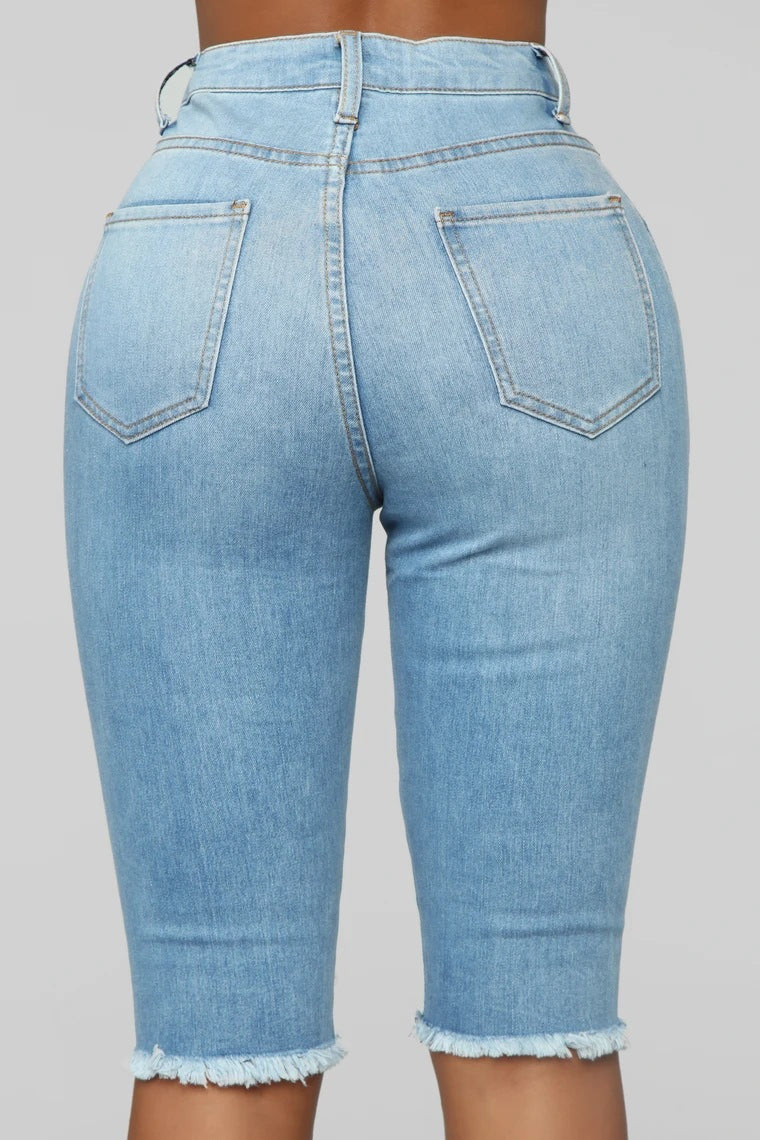 Bermuda Ripped Denim Shorts