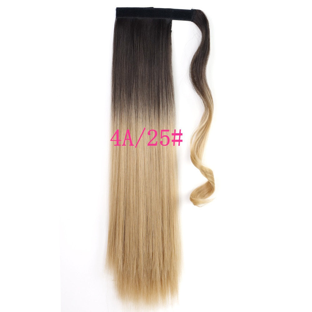 Long Straight Wrap Around Clip In Ponytail Heat Resistant Synthetic