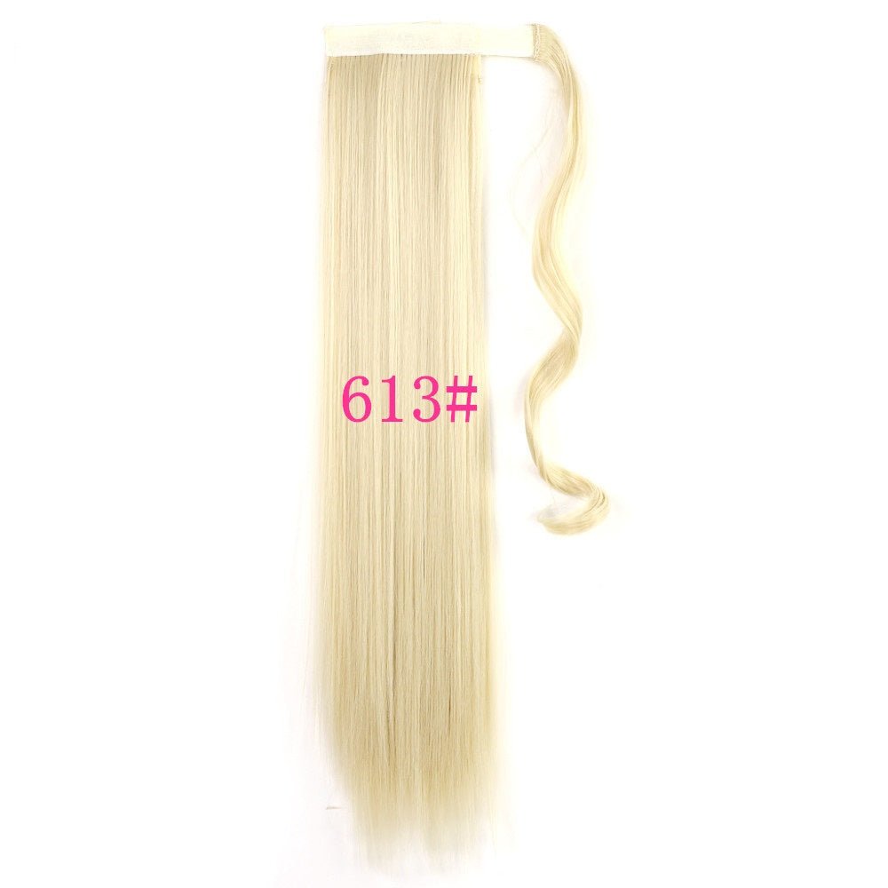 Long Straight Wrap Around Clip In Ponytail Heat Resistant Synthetic