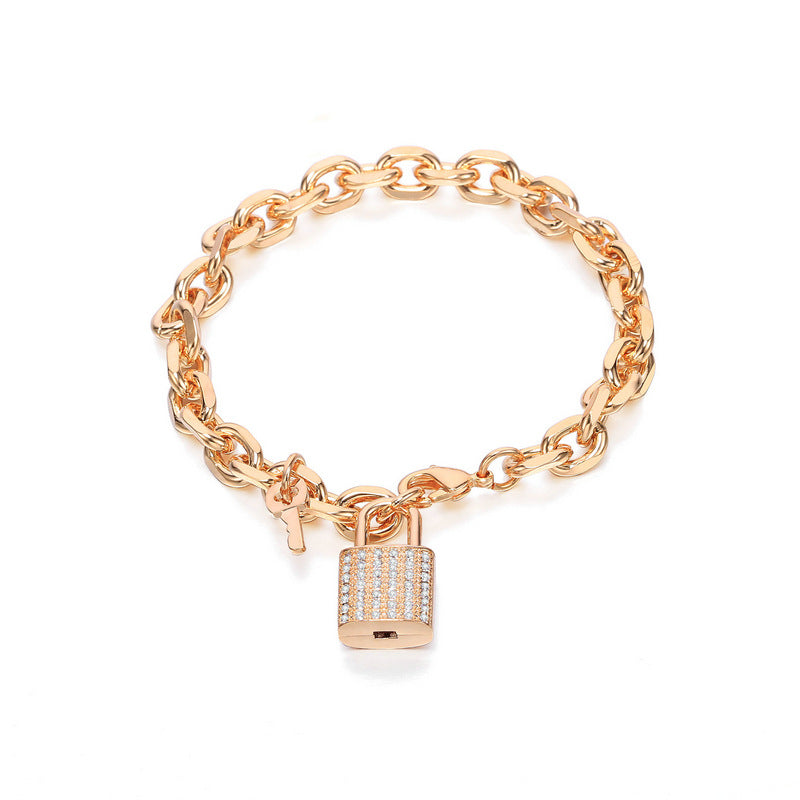 Small Lock Necklace and Bracelet Set