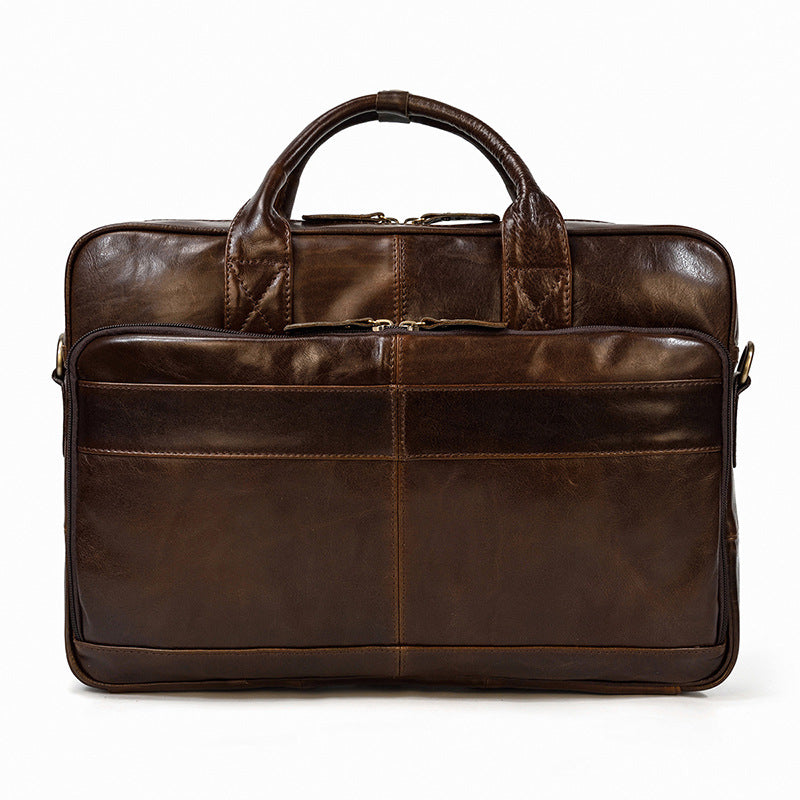 Vintage Men's Briefcase Genuine Leather