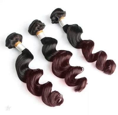 Human Hair, Deep Wave, 1B/BURG Bundle