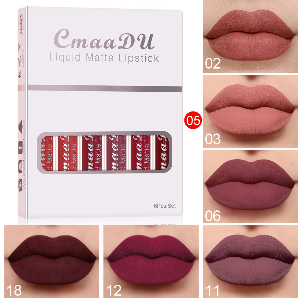 6 Boxes Of Matte Non-stick Waterproof Lipstick