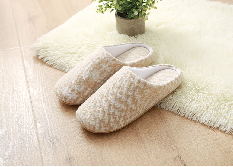 Men's Cotton Black Autumn household warm slippers