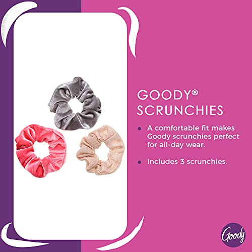 GOODY Hair Ouchless Painfree Women's Hair Scrunchie, Black, 8 Count