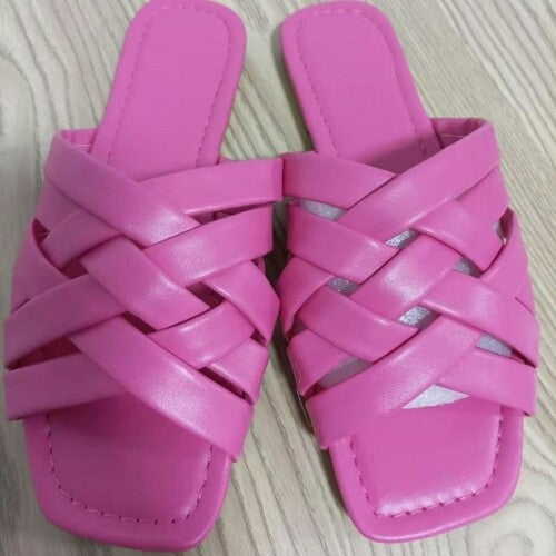 Casual Leather Women Slides