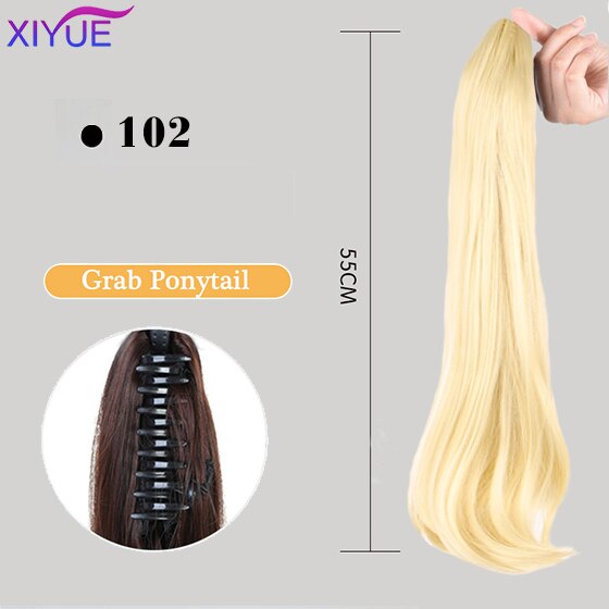 Long Wavy Straight Claw Clip On Ponytail Hair Extension Synthetic