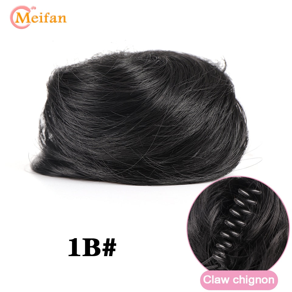 Claw Chignon Hair Bow Little Hair Bun Donut Messy Scrunchies Wrap Around Ponytail