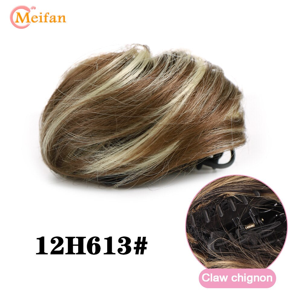 Claw Chignon Hair Bow Little Hair Bun Donut Messy Scrunchies Wrap Around Ponytail