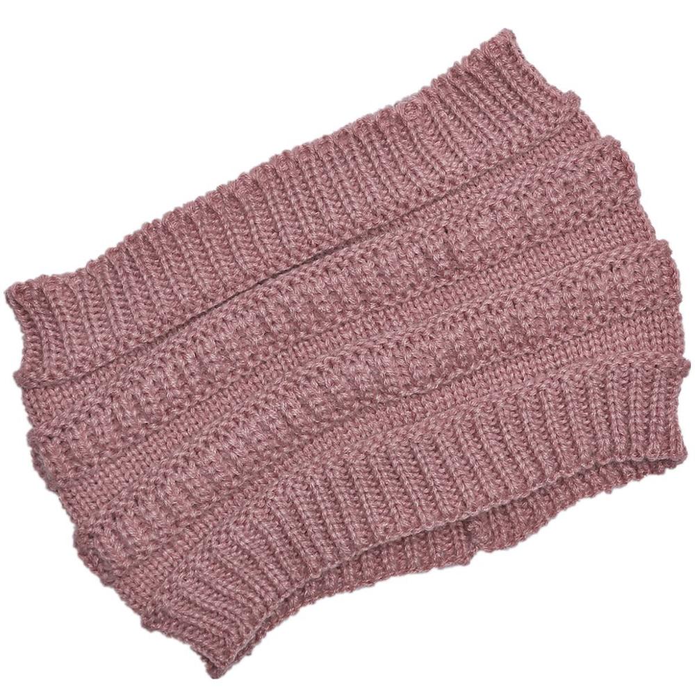 New Women Autumn Winter Ponytail Beanie Hat Solid Color Lady Stretch Knitted Crochet Beanies Hat Cap For Women