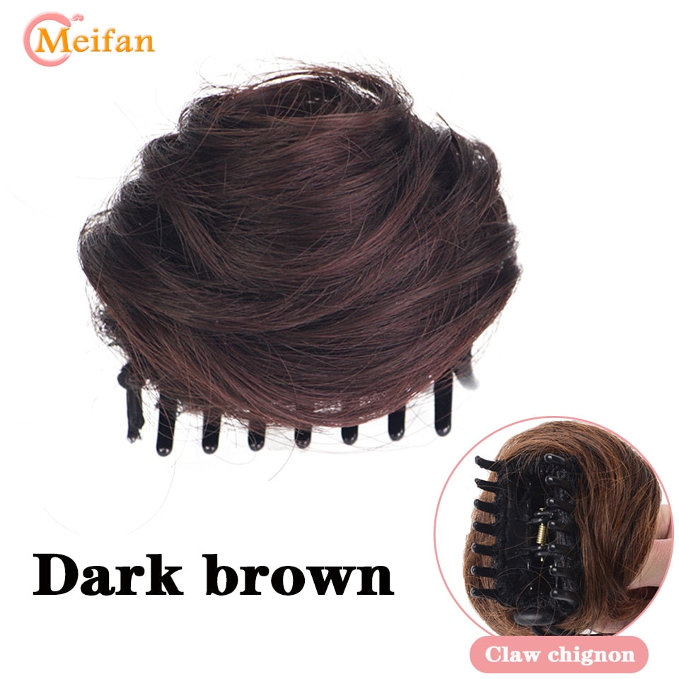 Claw Chignon Hair Bow Little Hair Bun Donut Messy Scrunchies Wrap Around Ponytail