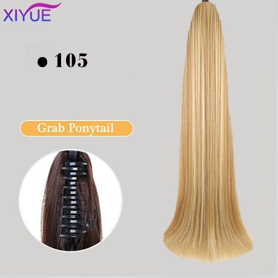 Long Wavy Straight Claw Clip On Ponytail Hair Extension Synthetic