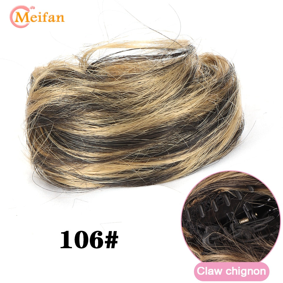 Claw Chignon Hair Bow Little Hair Bun Donut Messy Scrunchies Wrap Around Ponytail
