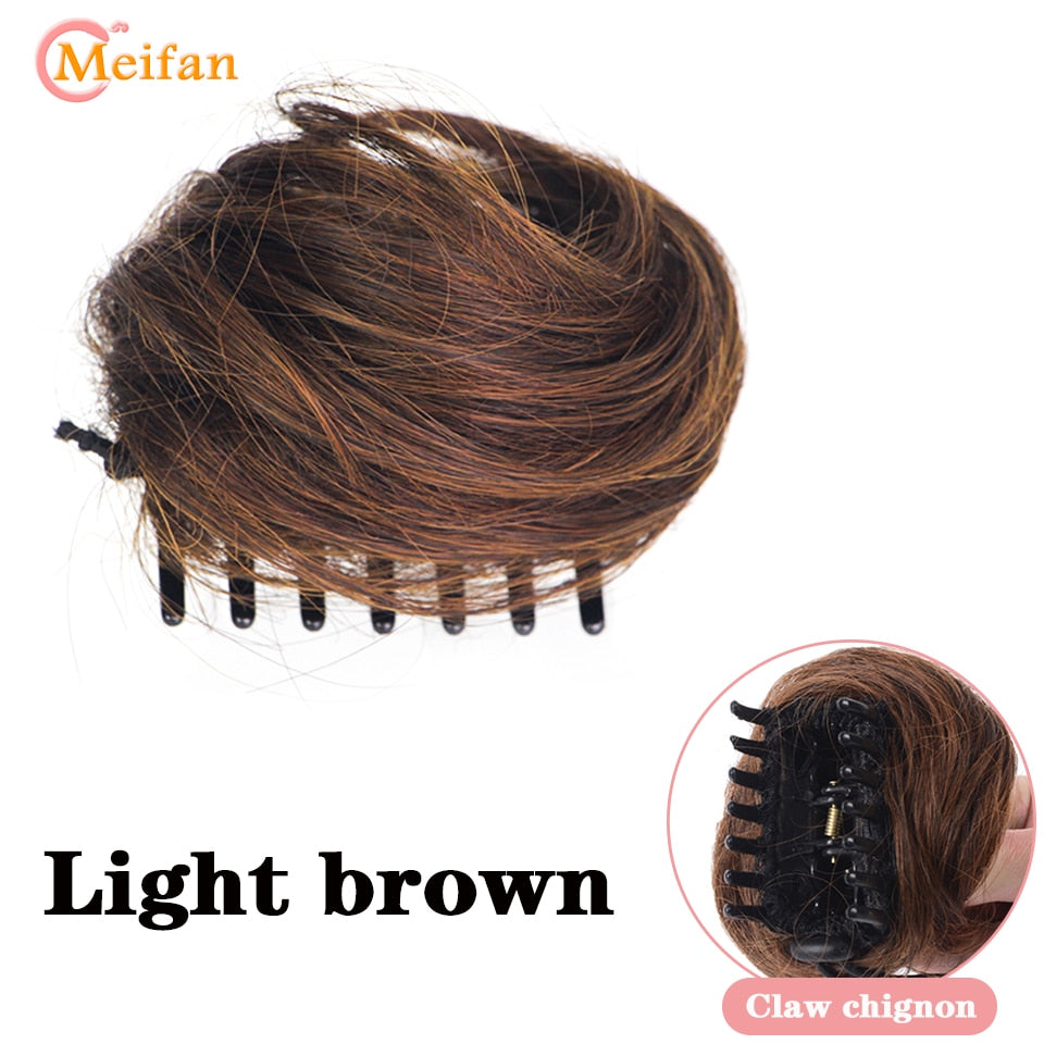 Claw Chignon Hair Bow Little Hair Bun Donut Messy Scrunchies Wrap Around Ponytail