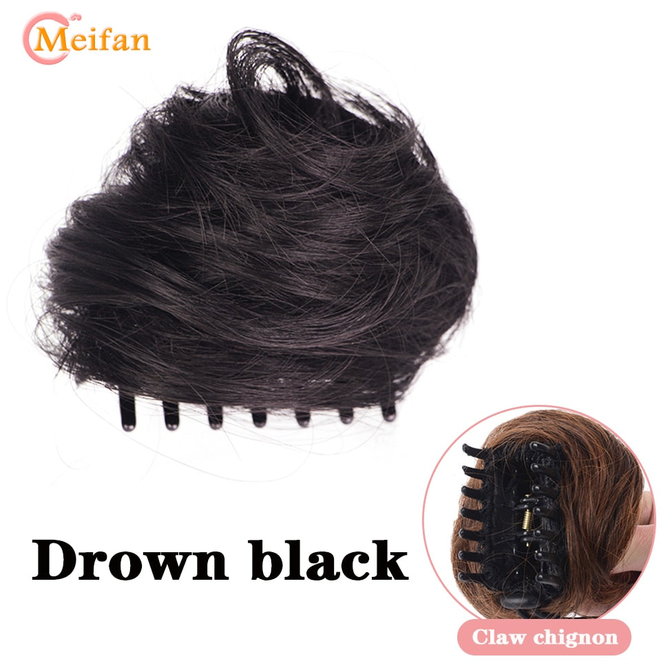 Claw Chignon Hair Bow Little Hair Bun Donut Messy Scrunchies Wrap Around Ponytail