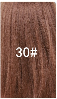Lydia Tail Warping Synthetic 16" Kinky Straight Hairpiece With Two Plastic Comb Drawstring Ponytail Hair Extension Natural Black