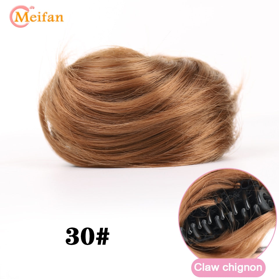 Claw Chignon Hair Bow Little Hair Bun Donut Messy Scrunchies Wrap Around Ponytail