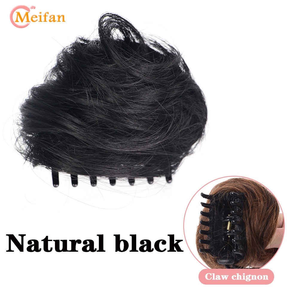 Claw Chignon Hair Bow Little Hair Bun Donut Messy Scrunchies Wrap Around Ponytail