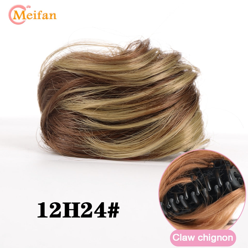 Claw Chignon Hair Bow Little Hair Bun Donut Messy Scrunchies Wrap Around Ponytail