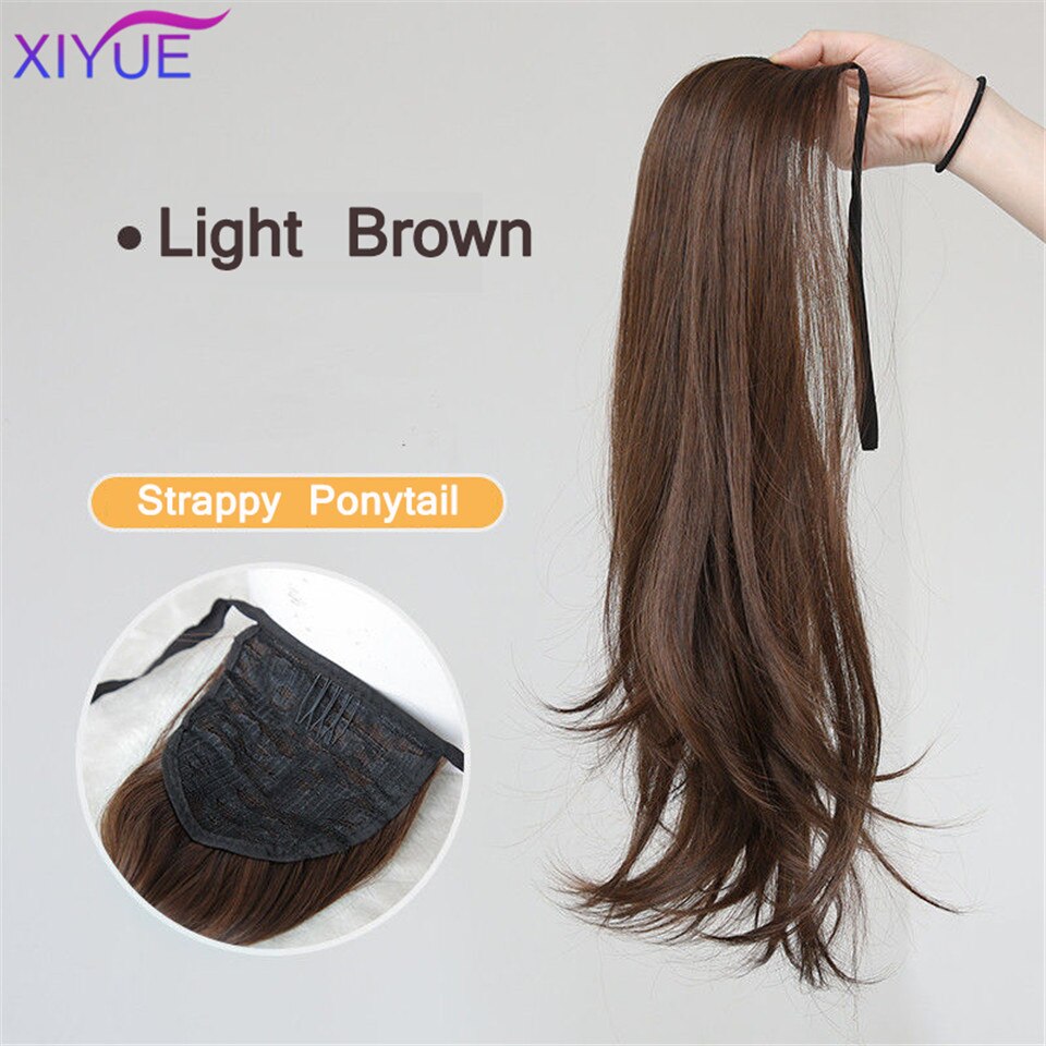 Long Wavy Straight Claw Clip On Ponytail Hair Extension Synthetic