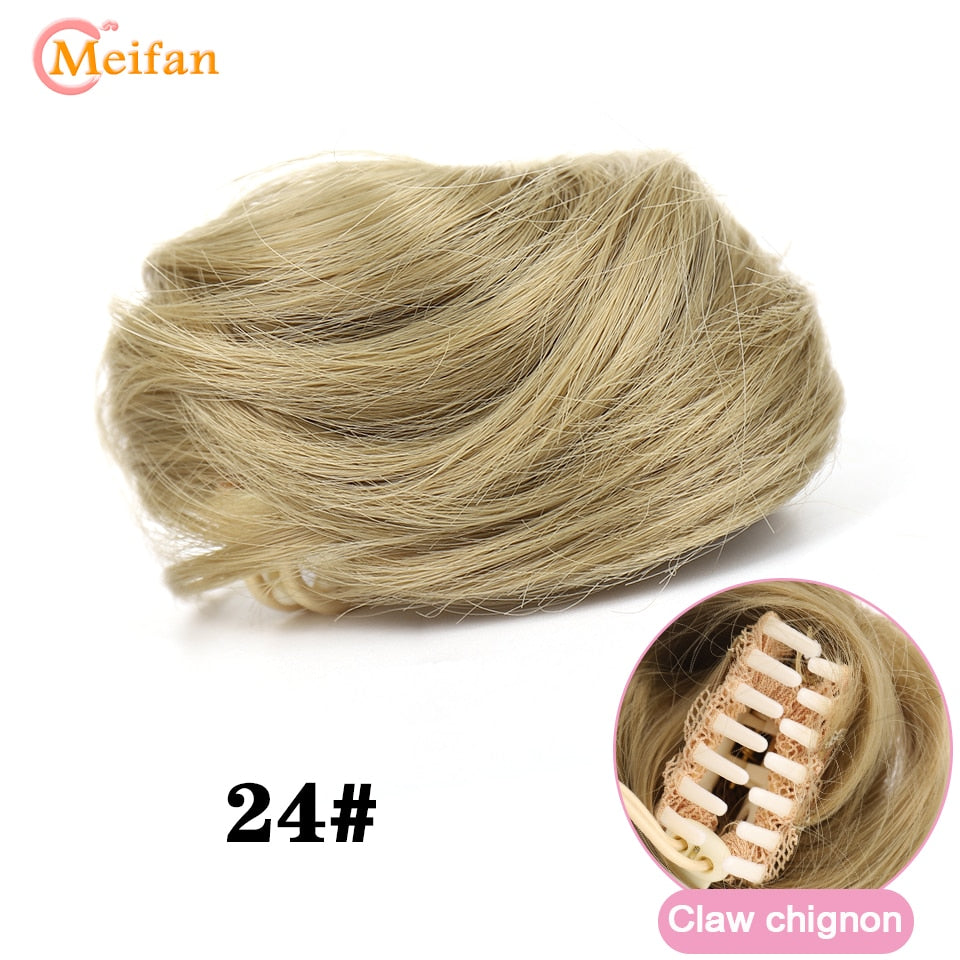 Claw Chignon Hair Bow Little Hair Bun Donut Messy Scrunchies Wrap Around Ponytail