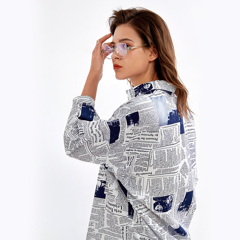 Round Neck Long Sleeve Loose Pullover Shirt