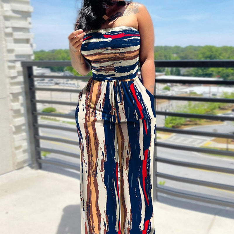 Sleeveless Printed Jumpsuit