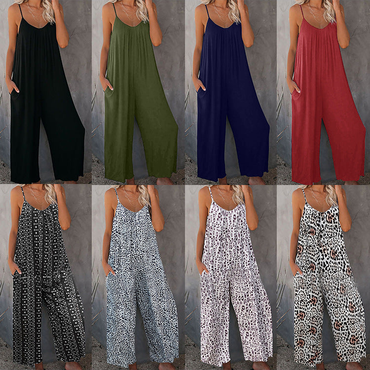 Spaghetti Strap_Loose Flow Sleeveless Jumpsuit